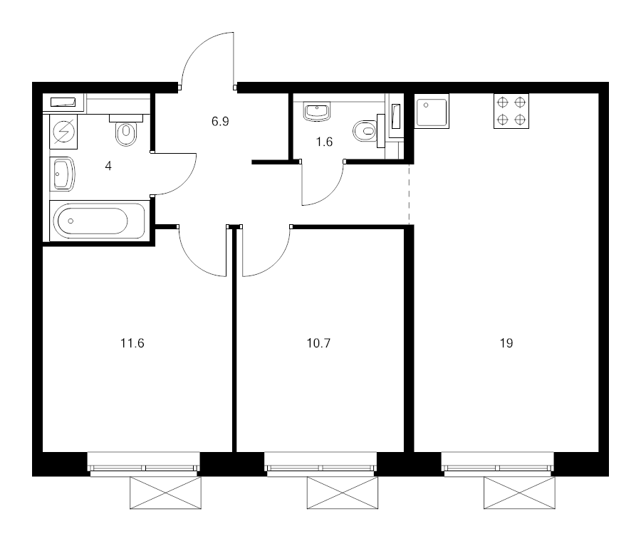 Продажа 2-комн квартиры в новостройке Москва г., Полярная ул.,  к. 2.1