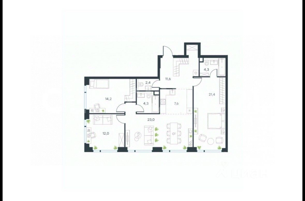 Продажа 4-комн квартиры на вторичном рынке Большая Очаковская улица, 1к1