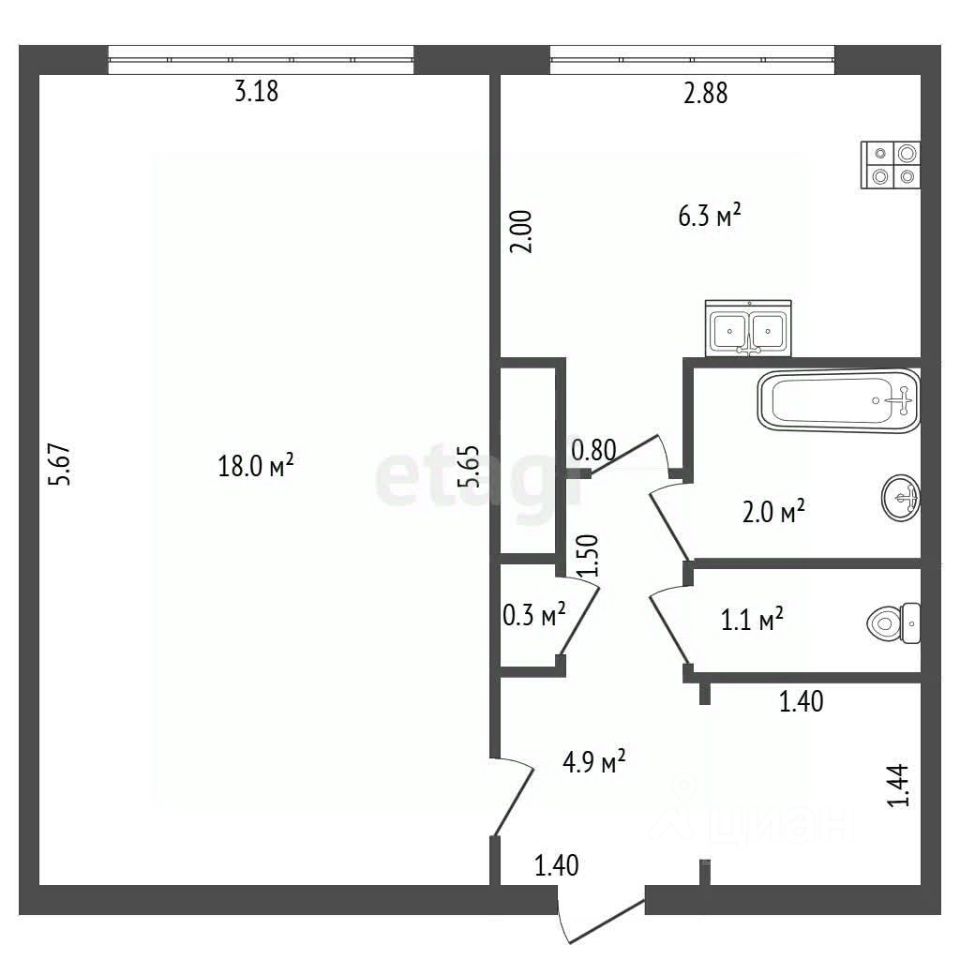 Продажа 1-комн квартиры на вторичном рынке улица Сикейроса, 7К1