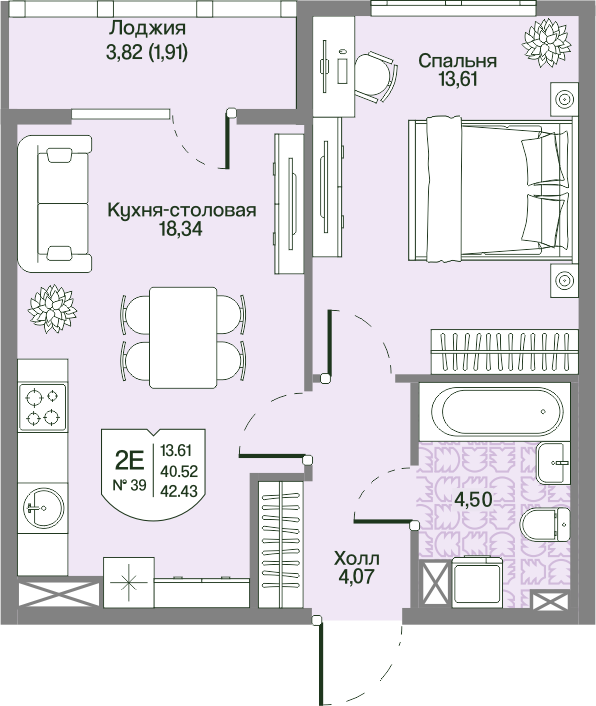 Продажа 1-комн квартиры в новостройке Мистолово д., Большой пр-кт,  к. 2