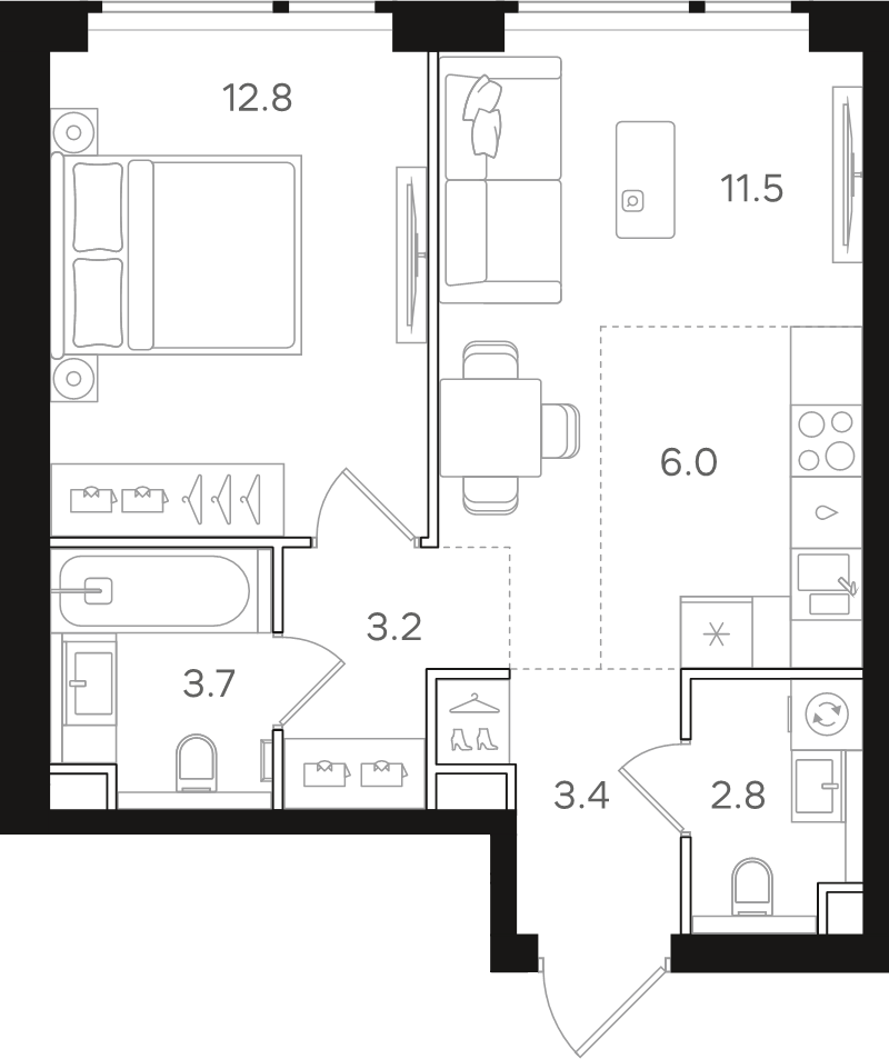 Продажа 1-комн квартиры в новостройке Москва г., Открытое ш.,  к. 1