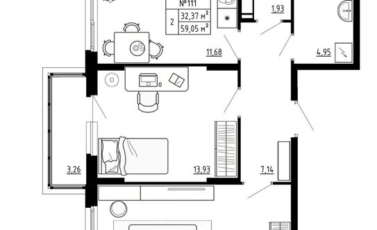 Продажа 2-комн квартиры на вторичном рынке Аннино, улица Якова Золина,  д. 36