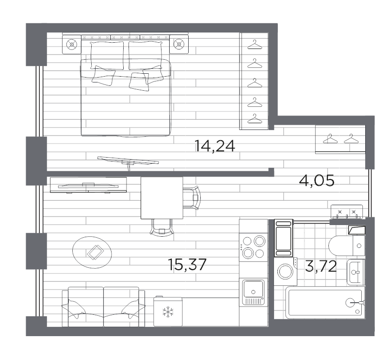 Продажа 1-комн квартиры в новостройке Санкт-Петербург г., Суздальское ш.,  к. 611