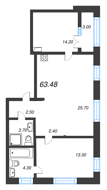 Продажа 2-комн квартиры в новостройке Новоселье п.,  к. 2.3