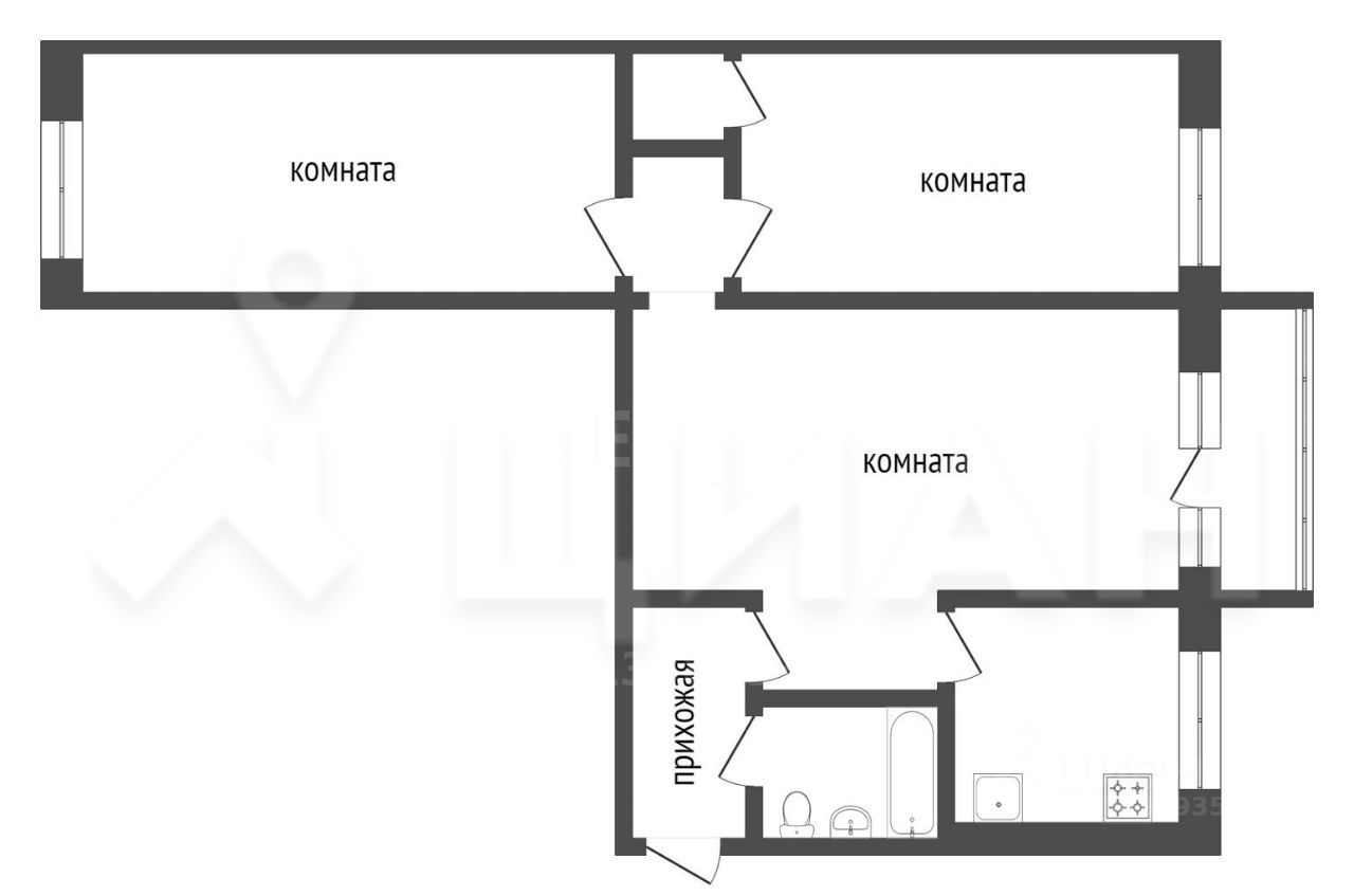 Аренда 3-комн квартиры на вторичном рынке Балашиха, улица Фадеева, 1