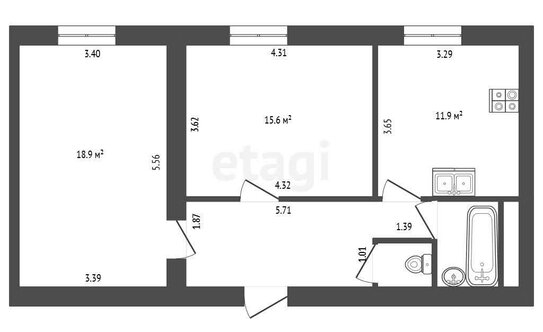 Продажа 2-комн квартиры на вторичном рынке Разночинная Б. ул,  д. 11