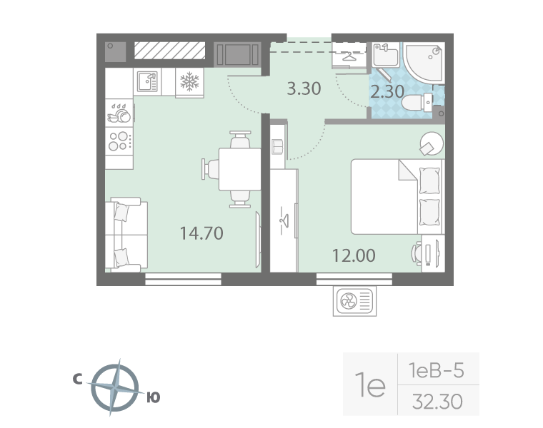 Продажа 1-комн квартиры в новостройке Ковалево п., Поперечная ул.,  к. 15