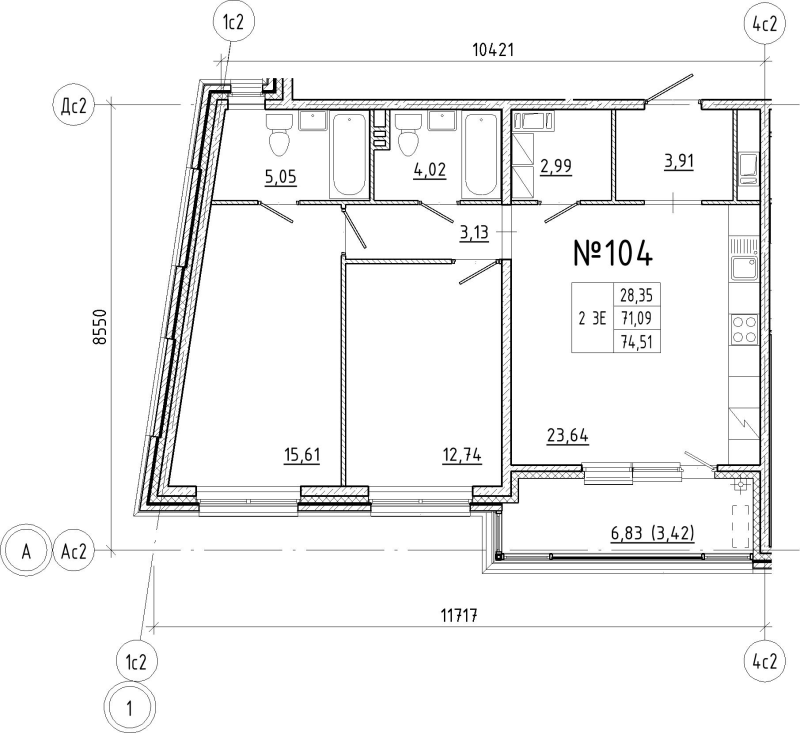 Продажа 2-комн квартиры в новостройке Санкт-Петербург г., Новгородская ул.,  к. 1