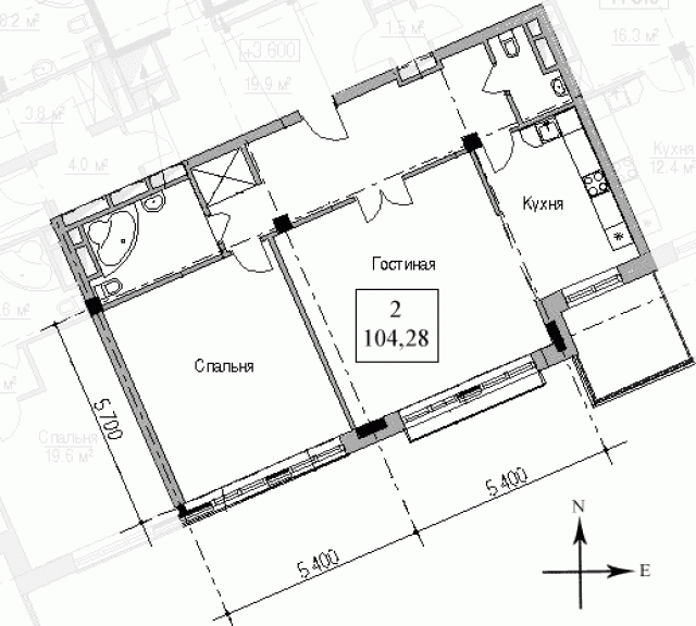 Планировка ЖК Ближняя дача,  м2