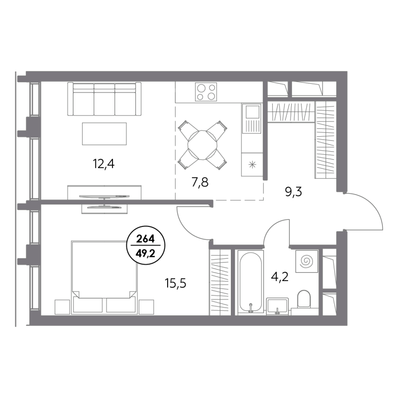 Продажа 1-комн квартиры в новостройке Москва г., Фридриха Энгельса ул.,  к. 2