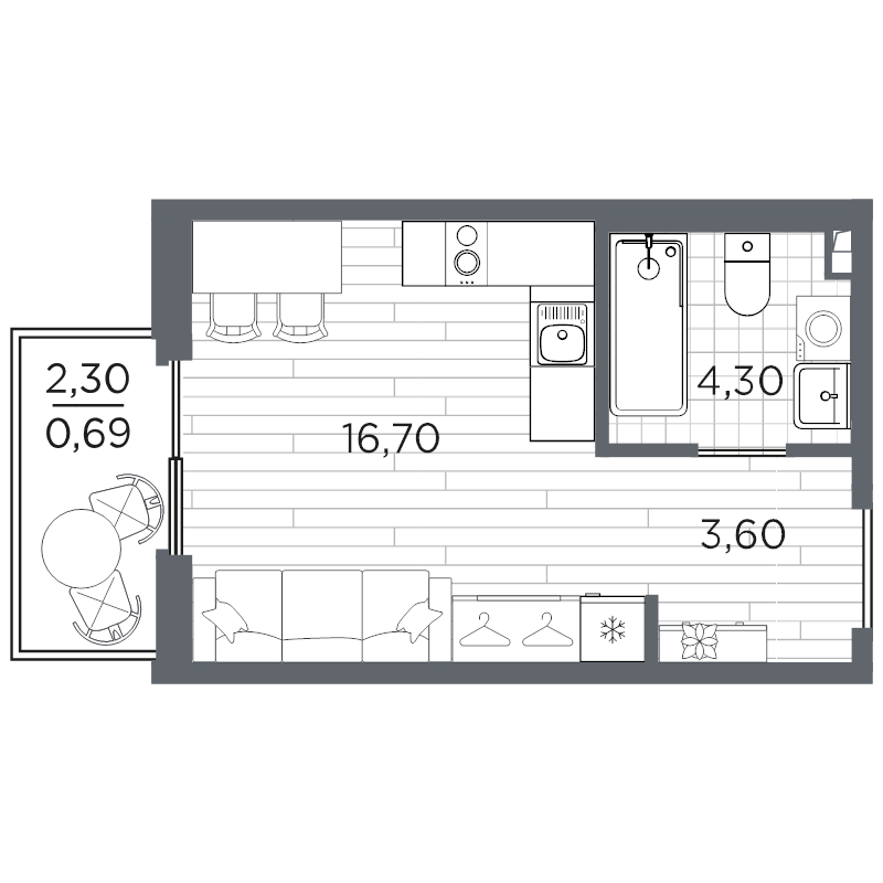 Продажа студии Санкт-Петербург г., Пулковское ш.,  к. 11