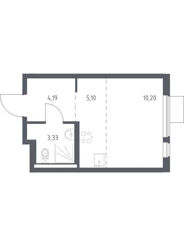Продажа студии Коробово д., 10 км до МКАД,  к. 8.2
