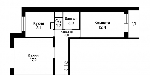 2-комн квартира Капотня 2-й квартал,  д. 5