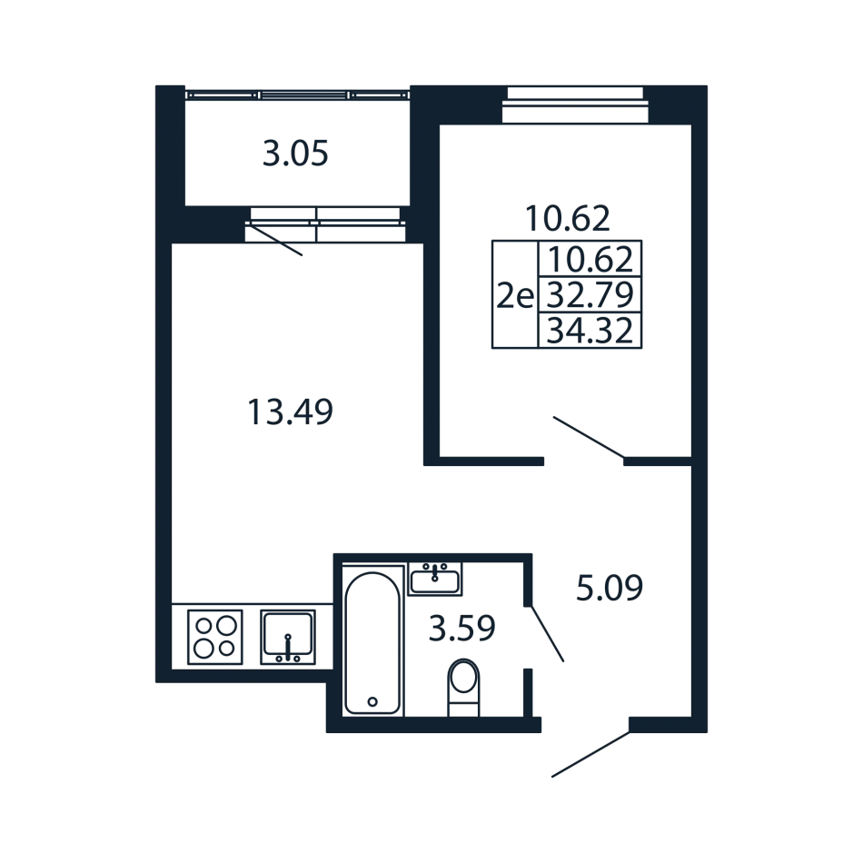 Продажа 1-комн квартиры в новостройке Новоселье п., Центральная ул.,  к. 2.1