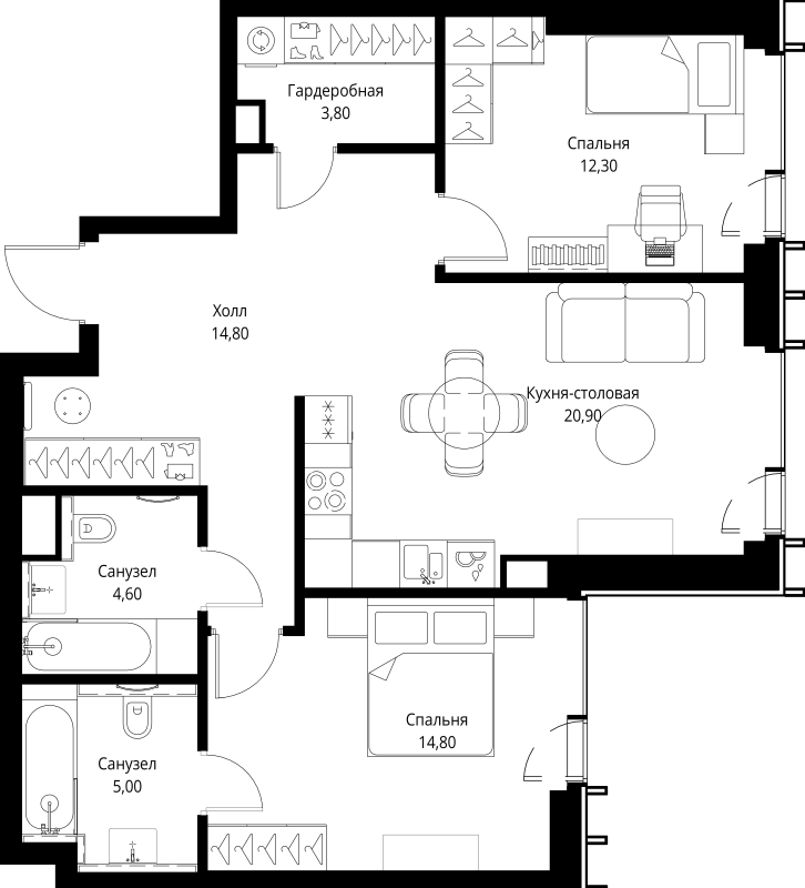 Продажа 2-комн квартиры в новостройке Москва г., Верейская ул.,  к. Indigo 6