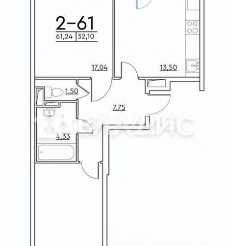 2-комн квартира Студенческая улица, 14к2