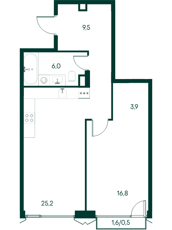 Продажа 1-комн квартиры в новостройке Москва г., Чкаловский б-р,  к. 3.1