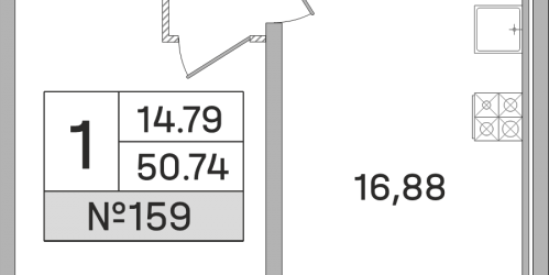 1-комн квартира Королёв г., Калинина ул.,  к. 1