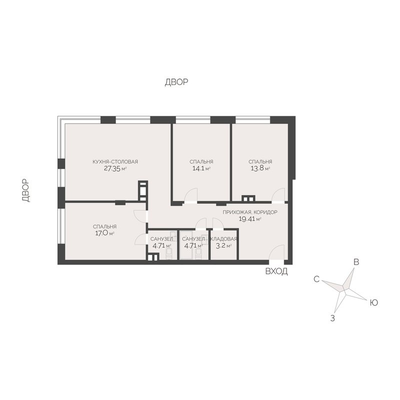 Продажа 3-комн квартиры в новостройке Рогозинино д., Луговая ул.,  к. 1