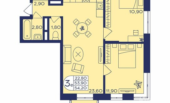 Продажа 3-комн квартиры на вторичном рынке Железнодорожный, пр-кт Героев,  д. 11