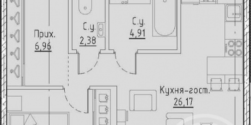 1-комн квартира ул Графова,  д. 2