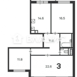 Продажа 3-комн квартиры на вторичном рынке Кварцевая ул,  д. 4 к1