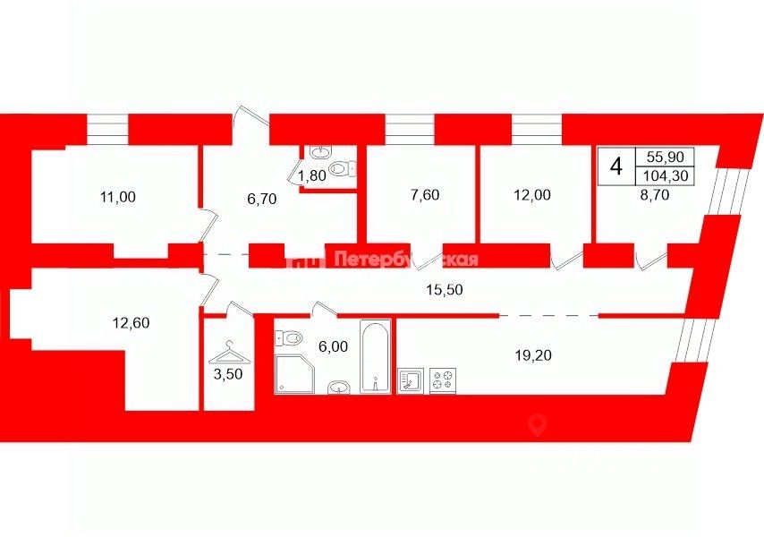 Продажа 4-комн квартиры на вторичном рынке проспект Бакунина,  д. 29