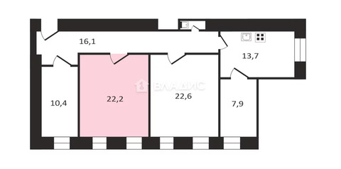 3-комн квартира ул. Кирилловская,  д. 22