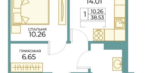 1-комн квартира Таллинская ул. ,  д. 11