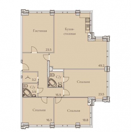 Планировка ЖК Full House, 82.1 м2