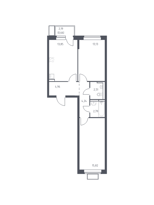 Продажа 2-комн квартиры в новостройке Горки Ленинские пгт, Каширское ш.,  к. 17
