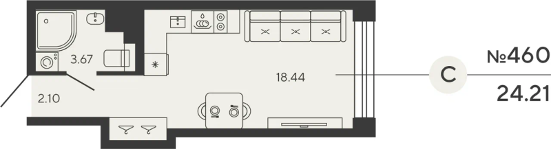 Продажа студии Санкт-Петербург г., Головнина б-р,  к. CUPRUM