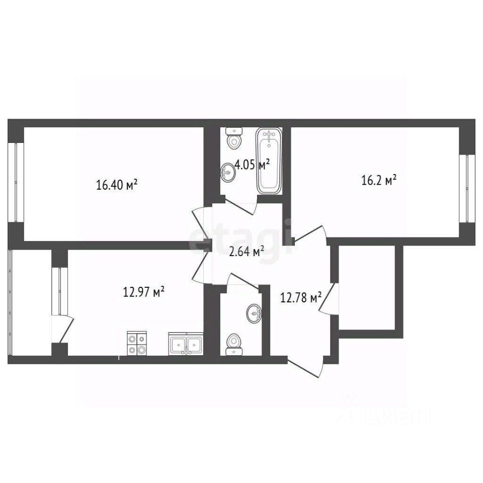 Продажа 2-комн квартиры на вторичном рынке бульвар Веласкеса, 6