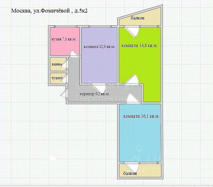 Продажа 3-комн квартиры на вторичном рынке улица Фомичевой, 5К2