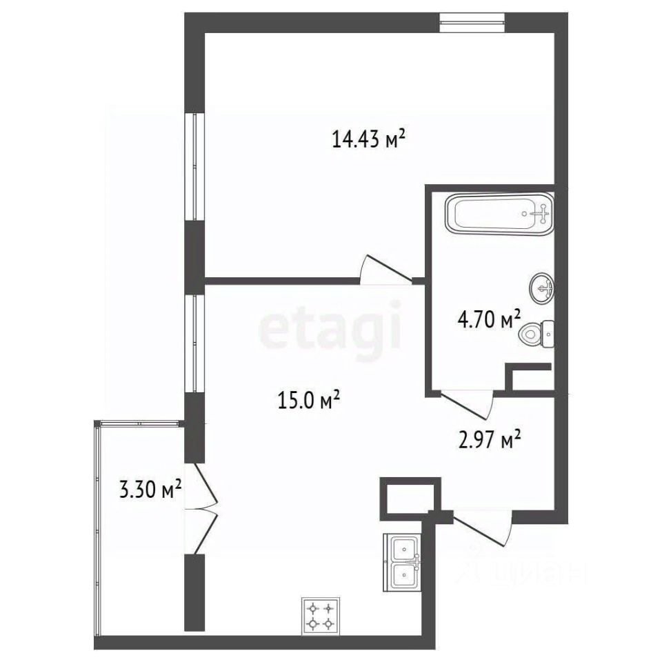 Продажа 2-комн квартиры на вторичном рынке Кудрово г., улица Солнечная, 2