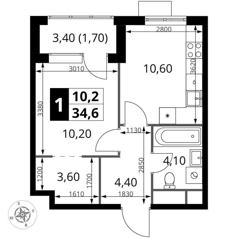 Продажа 1-комн квартиры в новостройке Химки г., Олимпийская ул.,  к. 1.3