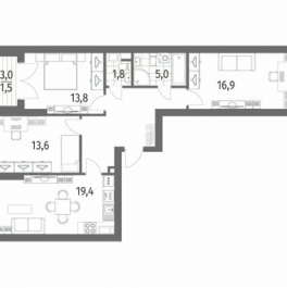 Продажа 3-комн квартиры на вторичном рынке улица Академика Константинова,  д. 1 к1 с1