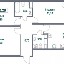 Продажа 3-комн квартиры на вторичном рынке Муринское городское поселение, , Мурино, Ручьевский пр-кт,  д. 1/24
