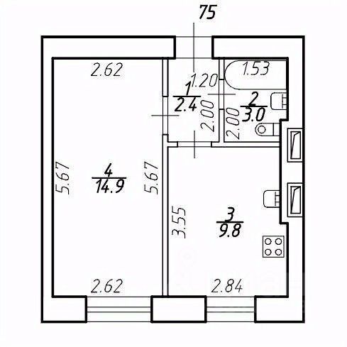 Продажа 1-комн квартиры на вторичном рынке пос. Шушары, Московское шоссе, 256к3