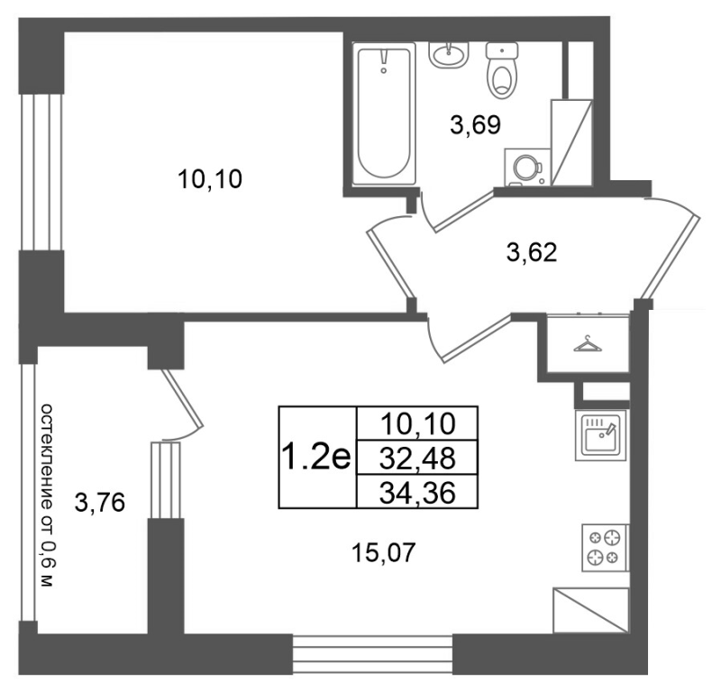 Продажа 1-комн квартиры в новостройке Новосаратовка д., Покровская Дорога ул.,  к. 14.1