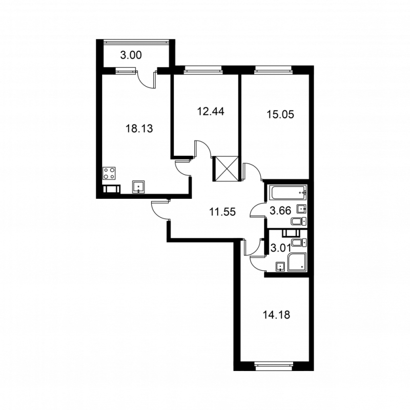 Продажа 3-комн квартиры в новостройке Колпино г., Загородная ул.,  к. D