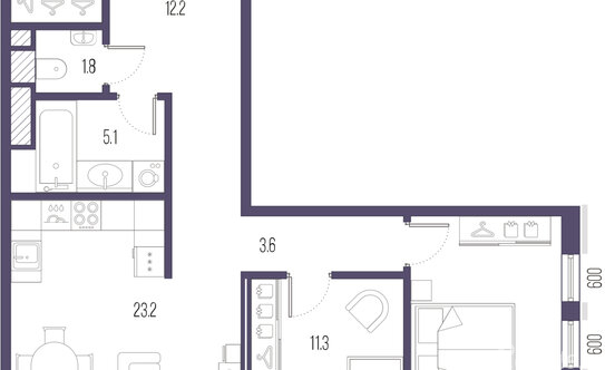 Продажа 2-комн квартиры на вторичном рынке Малоохтинский пр-кт,  д. 68а