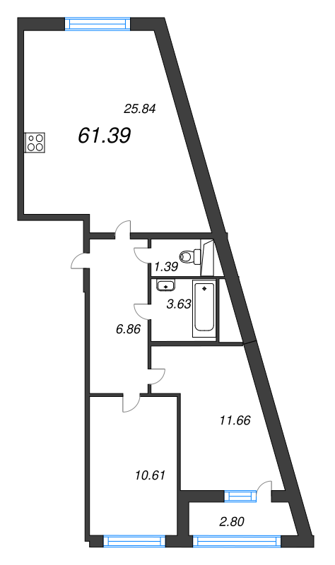 Продажа 2-комн квартиры в новостройке Санкт-Петербург г., Морская наб.,  к. 8