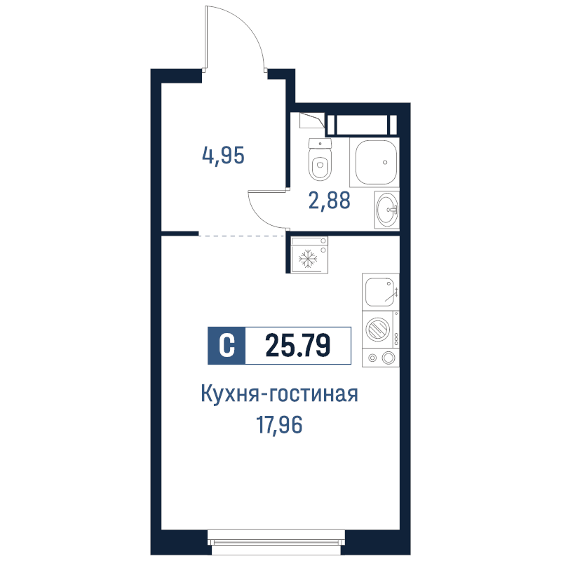 Продажа студии Мурино п., Романовская ул.,  к. 2