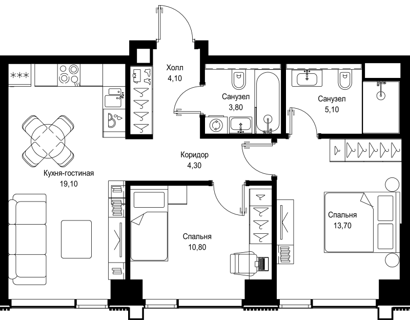 Продажа 2-комн квартиры в новостройке Москва г., Вишнёвая ул.,  к. 2