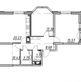 Продажа 3-комн квартиры на вторичном рынке Октябрьская наб,  д. 42