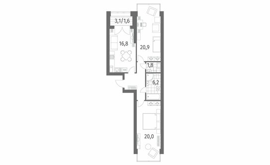 Продажа 2-комн квартиры на вторичном рынке улица Академика Константинова,  д. 1 к1 с1