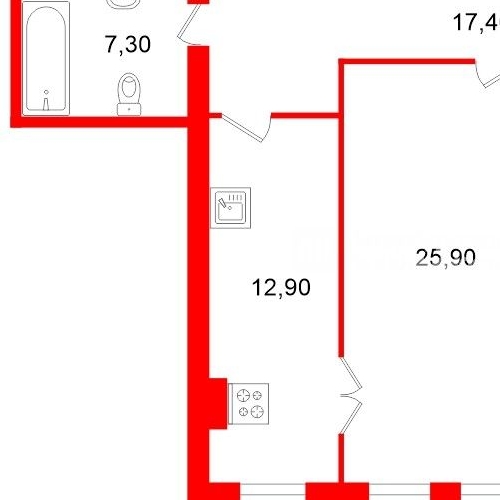 2-комн квартира улица Ломоносова, 20