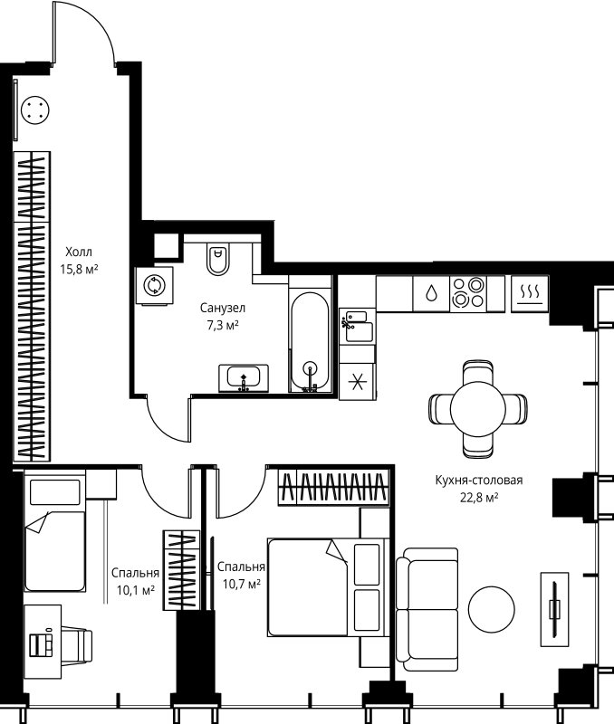 Продажа 2-комн квартиры в новостройке Москва г., Верейская ул.,  к. 1.5