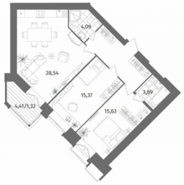 Продажа 2-комн квартиры на вторичном рынке Лиственная улица,  д. 20 к2 с1